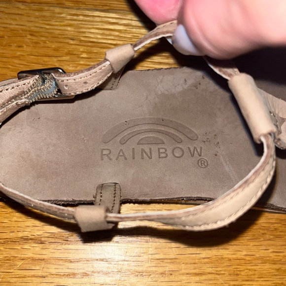 EUC RAINBOW SANDALS T STREET SINGLE LAYER CENTER BRAID ANKLE STRAP size 7.5-8.5 - Picture 3 of 8